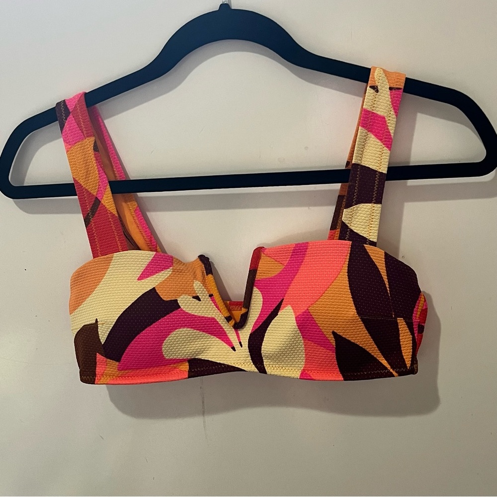 Aerie women's size small color block abstract bikini top